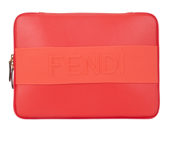 Fendi Logo Laptop Case, Leather, Red, MII, DB, 3*